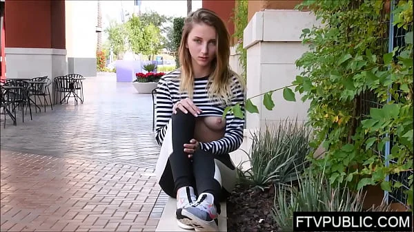 young amateur public tits