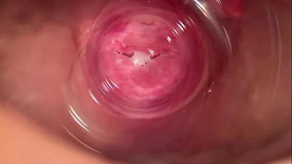 Camera deep inside Mia's vagina