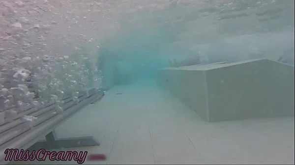 Flashing my dick in front of a hot girl in public pool and helps me and fuck - it's very risky with couple near - P2
