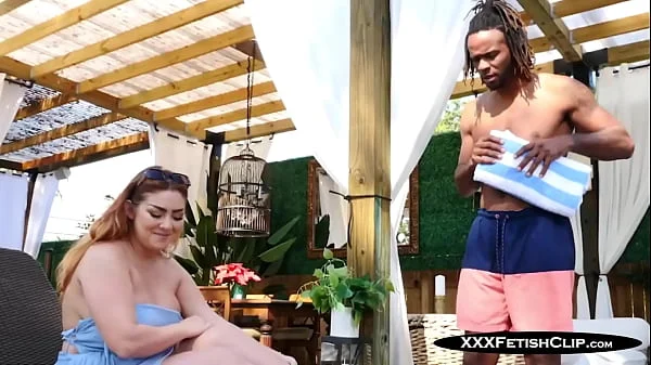 CHLOE COOPER GET HER BIG TITS OILED UP BEFORE TAKING BIG BLACK COCK OUTSIDE