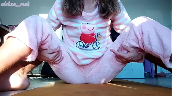 stepbrother hard jerking cunt and small tits stepsister in pajama