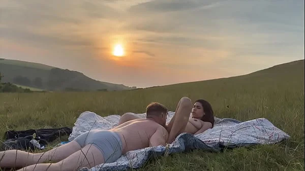 We make LOVE in a PUBLIC field until MILF cums and left with CREAMPIE