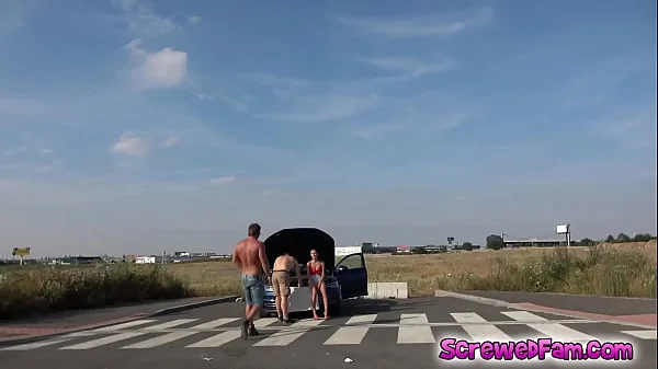 Super sexy model Nicole Love gets fucked by stepson, grandpa and stepuncle in public!