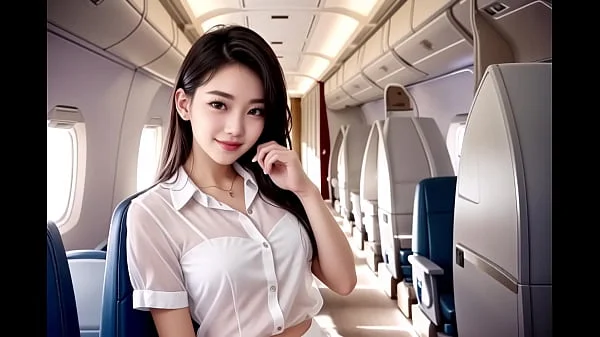 Topless Big Tits Asian Stewardess On Your Service (with pussy masturbation ASMR sound!) Uncensored Hentai