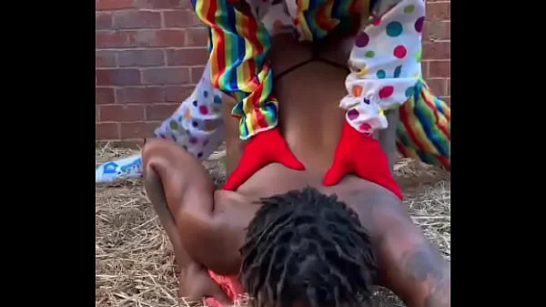 Gibby The Clown fucks ebony in a barn