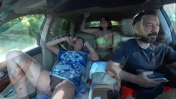 Julia and Jordan Squirting in my New Car