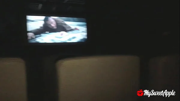 Risky Creampie at the Movies with Sneaky Blowjob