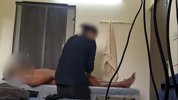 Customer flashing dick and convincing massage girl to jerk his small black dick