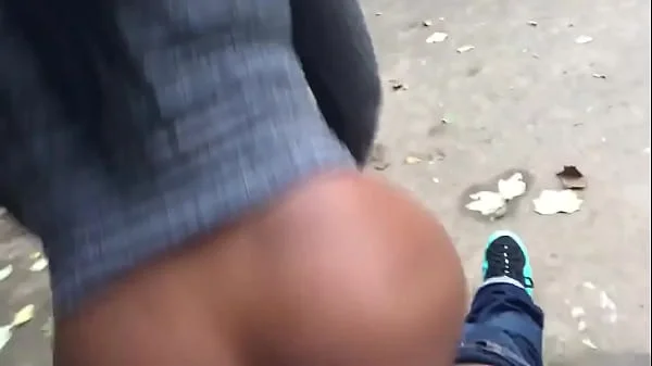 Babe bouncing on dick in public
