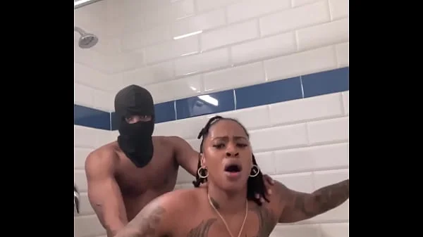 Busty chick Marrijanee gets fucked in her ass in shower!