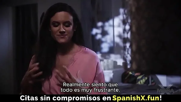 Passionate Brunette Stepmom Rides Cock (Spanish Sub)