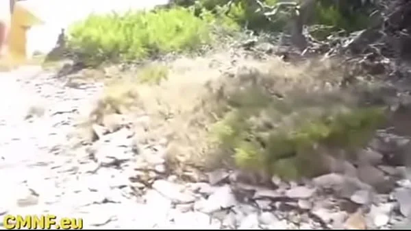 Candid nudist teen goes for a walk