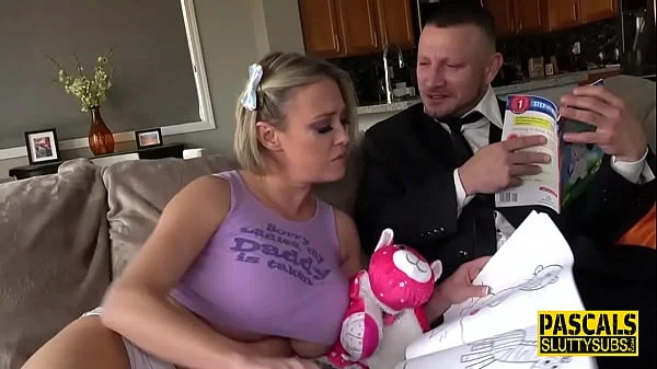 Milf in dominating threeway gets anal