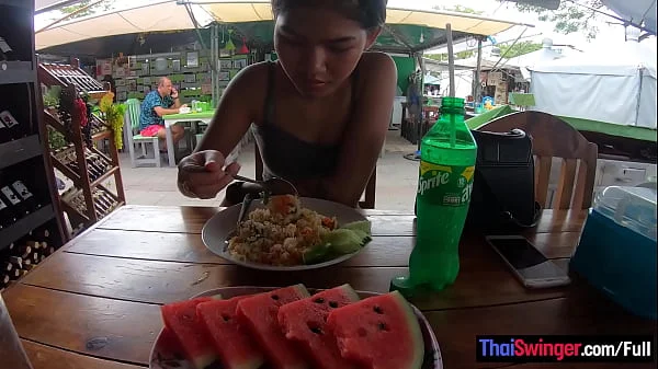 Real amateur Thai teen cutie fucked after lunch by her temporary boyfriend