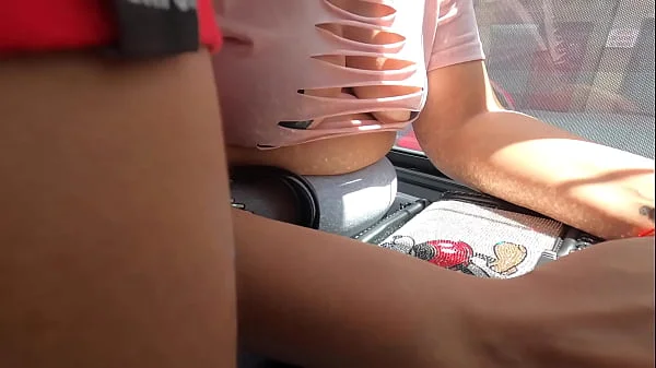 Wife with pasties cut up shirt and no bra in public