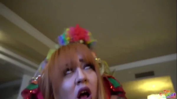 Busty Redhead Milf gets her pussy destroyed by clown