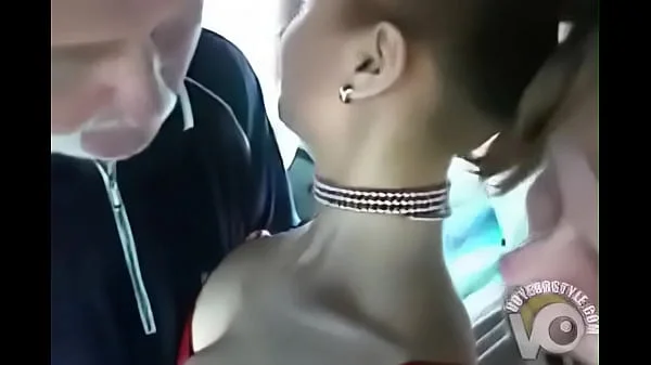 Busty girl groped on the Bus by an old man !