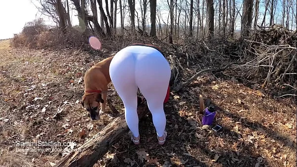 Wife in white yoga pants