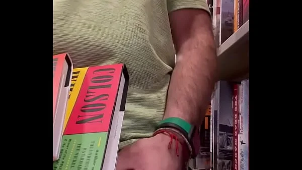 Jerking off at the bookstore. Public masturbation