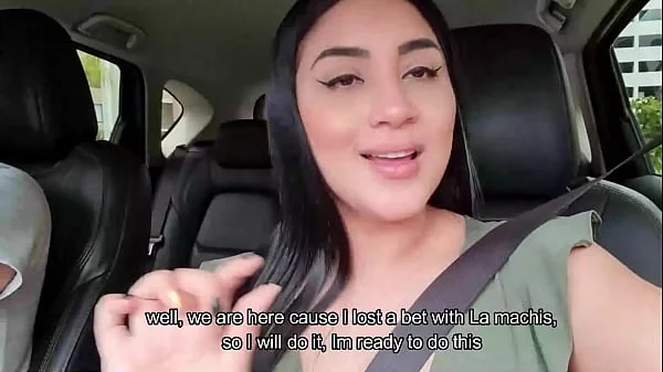 Martina was challenge to give her panty with squirt to stranger guys