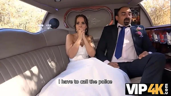 VIP4K. Bride permits husband to watch her having ass scored in limo